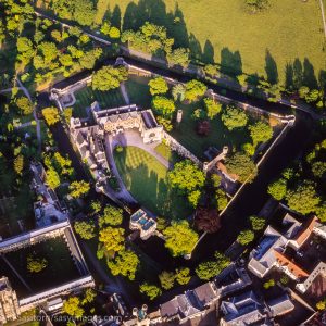 Aerial Image of Bishop's Palace and Bishops House, Wells,  Somerset, England.  It has been the home of the Bishops of the Diocese of Bath and Wells for 800 years