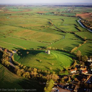 Burrow Mump, a hill and historic site, Burrowbridge, South Somerset, England
